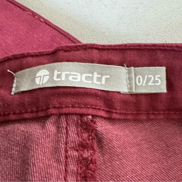 NWTs Tractr Size 0/25 Nina High Rise Slim Fit Pants. Color is Cordovan - Picture 10 of 12